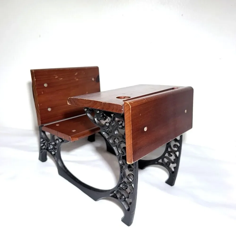Vintage American Girl Samantha School Desk Cast Iron Wood Doll Desk